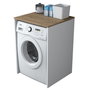 Hanah Home Armario para Lavadora KD103 - 2341, Mueble de Lavadero con Diseño Escandinavo, Nogal y Blanco, 65x91.8x60 cm